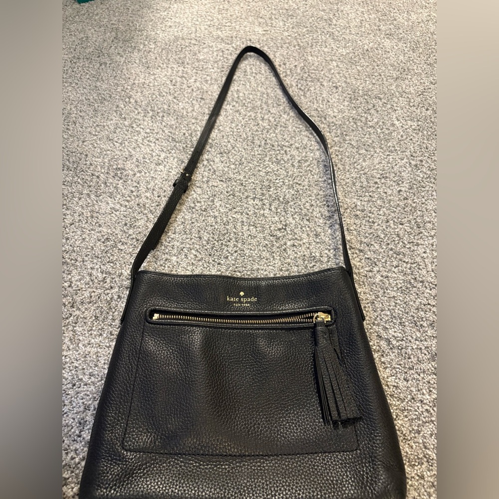 USED Kate Spade Black Pebbled Crossbody Bag